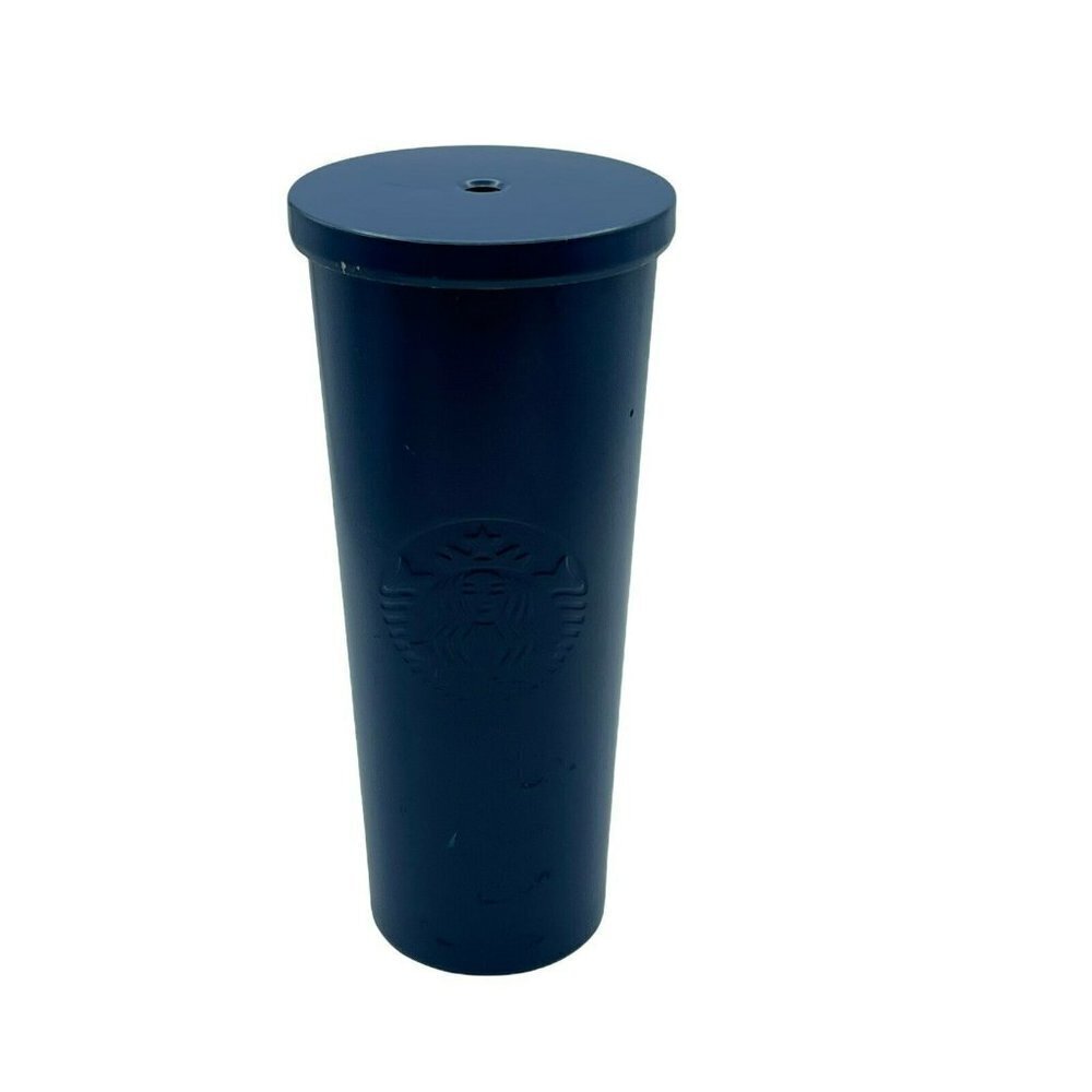 Blue Stainless Steel Starbucks Tall Cold Cup with Lid W Original Sticker No Stra
